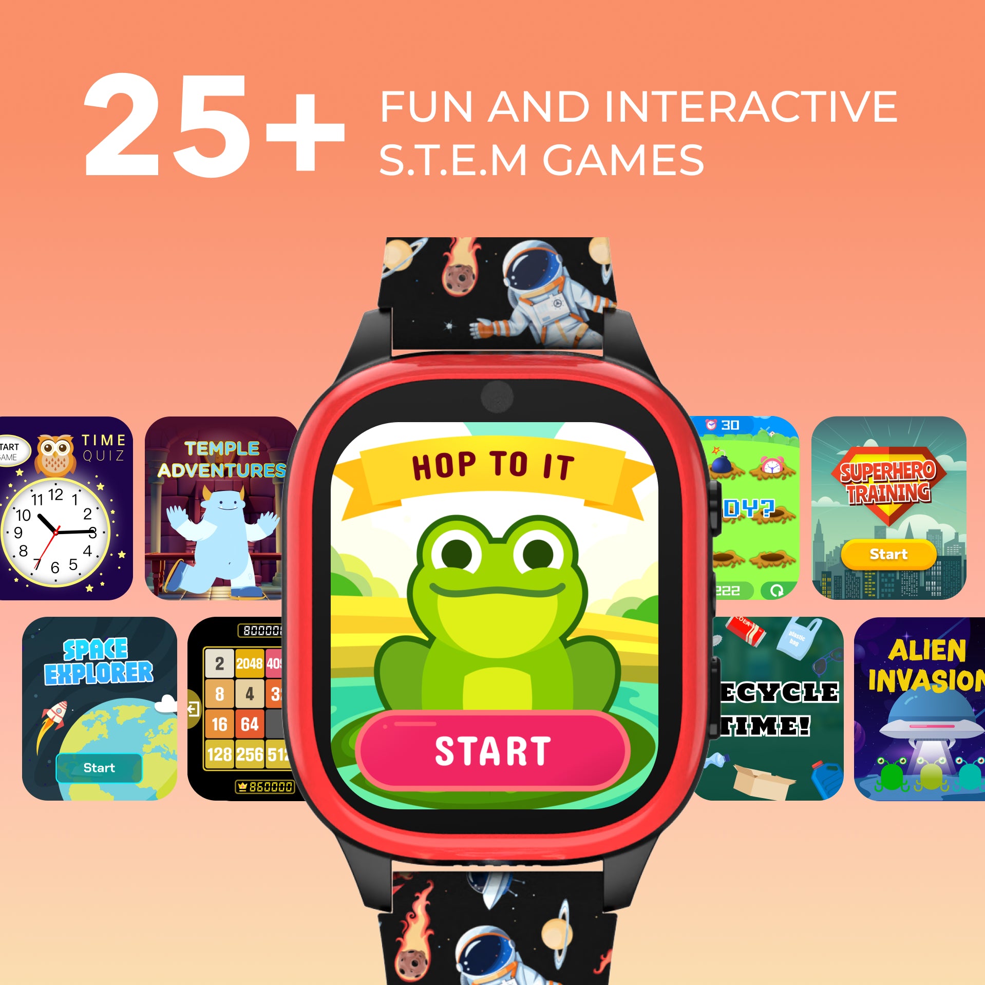 PlayZoom 4 Kids Smartwatch: Red and Black Print