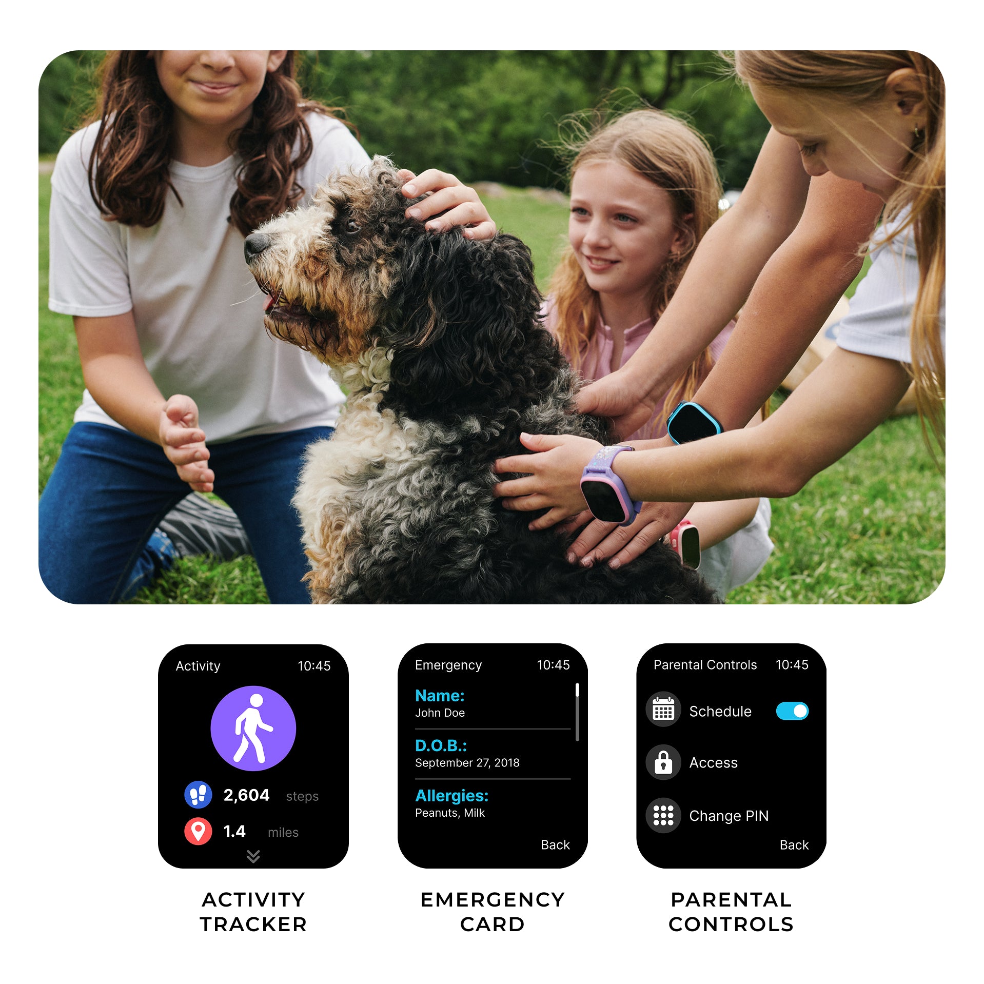 PlayZoom 4 Kids Smartwatch: Red and Black Print