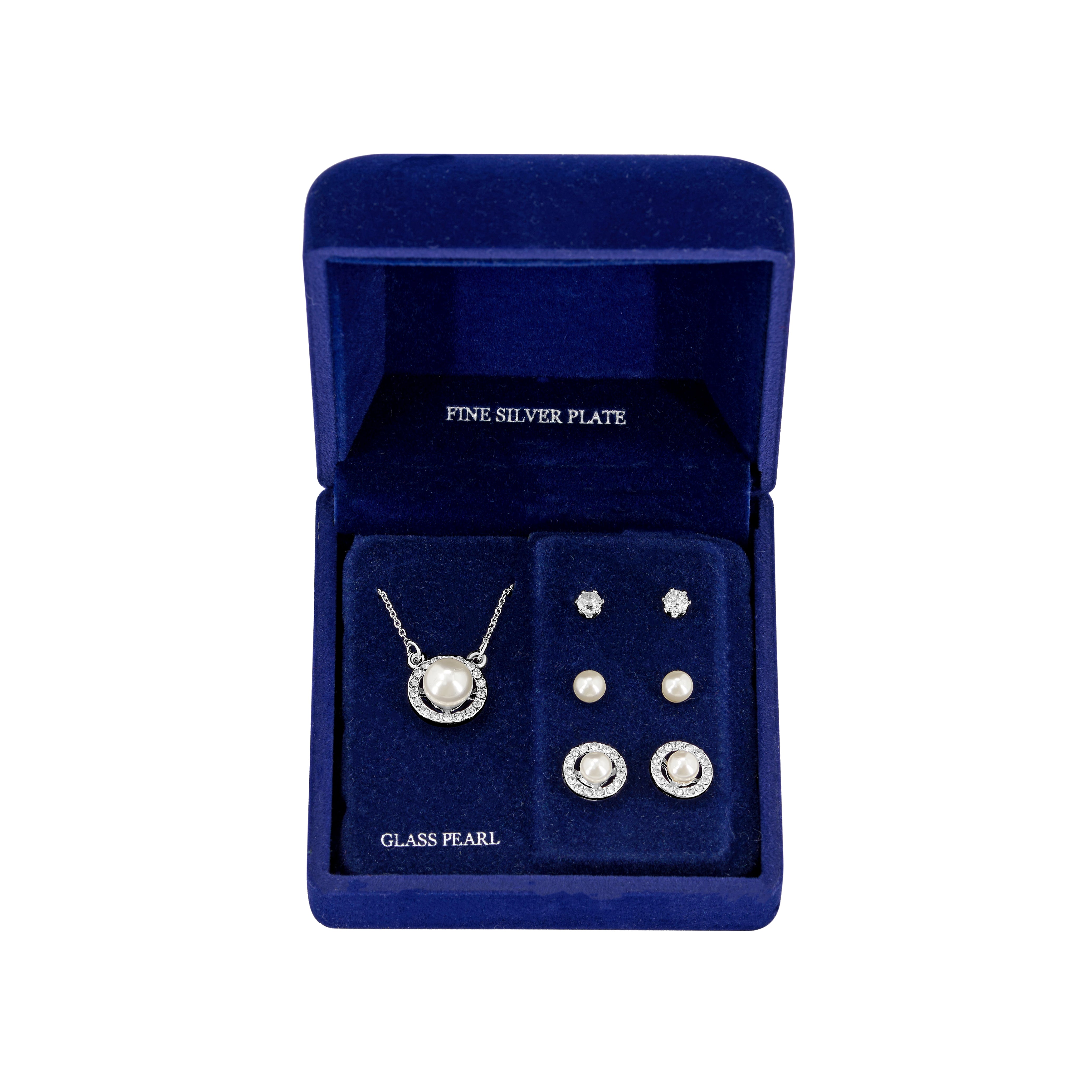 Danecraft Imitation Pearl Pendant Necklace & Earrings Set