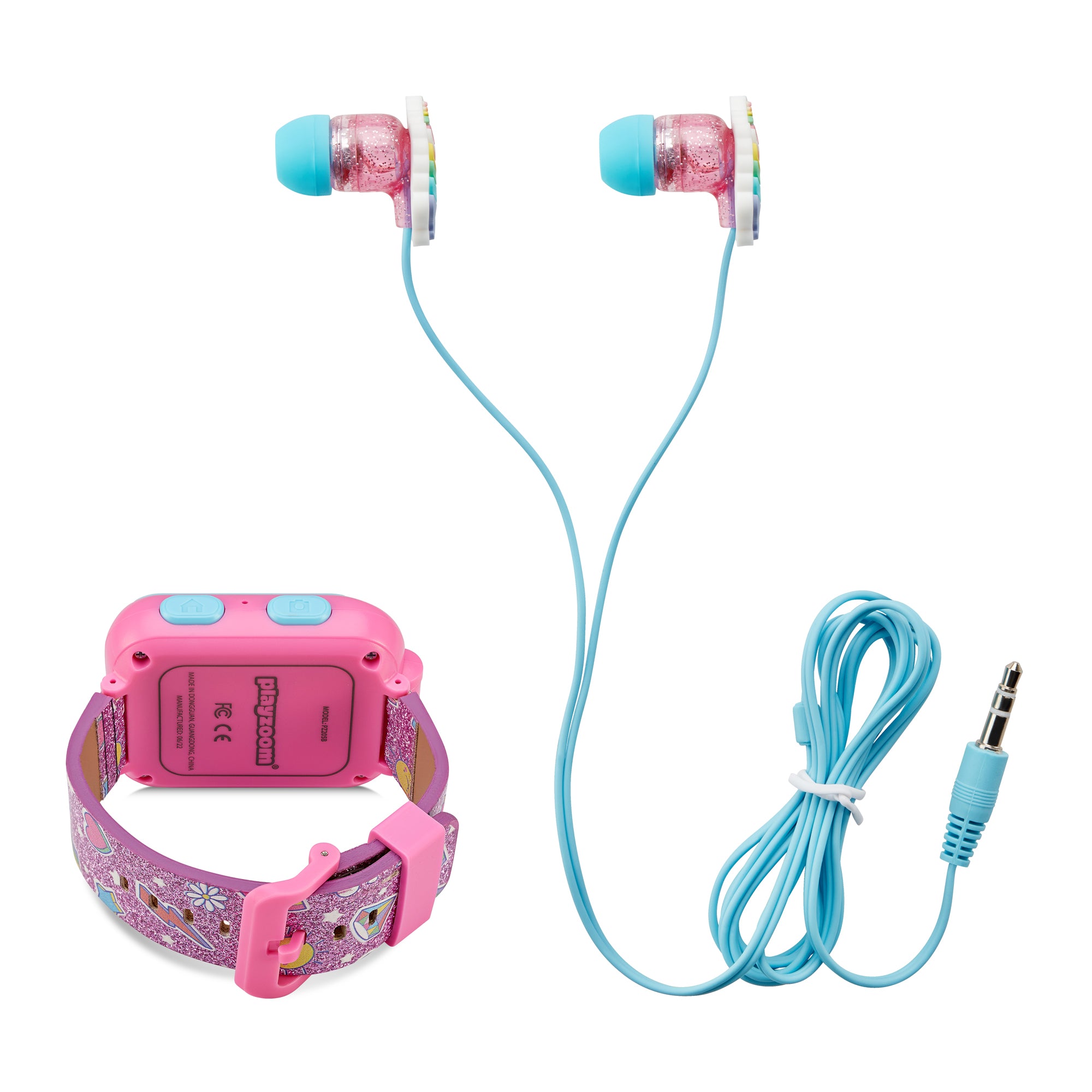 Playzoom Kids Smartwatch & Earbuds Set: Purple Glitter Unicorn