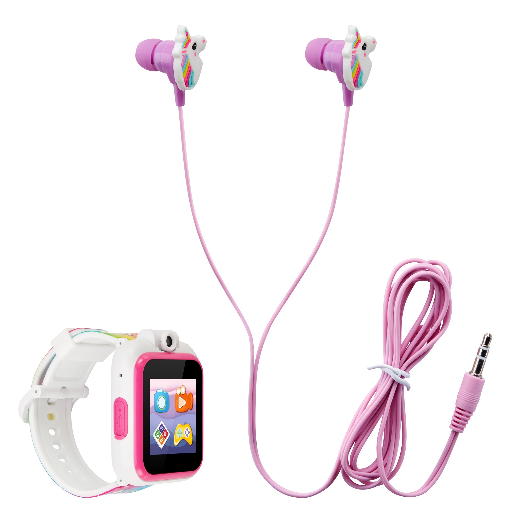 Playzoom Kids Smartwatch & Earbuds Set: Rainbow Unicorn